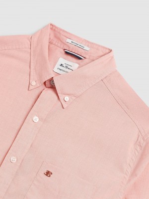 Ben Sherman Beatnik Wash Long-Sleeve Shirts Orange | 6541028-NE