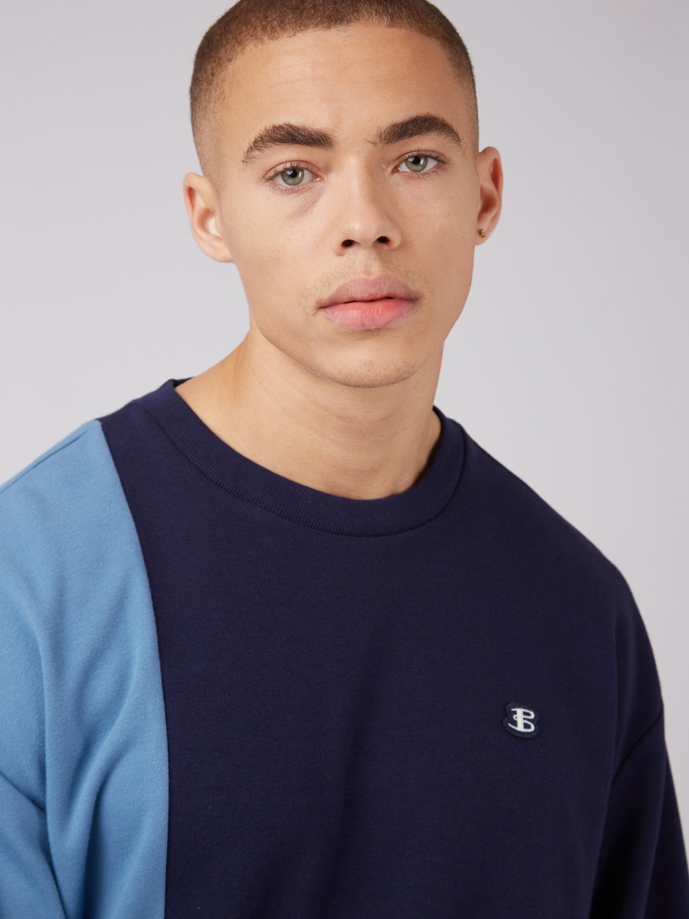 Ben Sherman B by Ben Sherman Colorblock Crewneck Sweatshirts Blue | 3489105-AD
