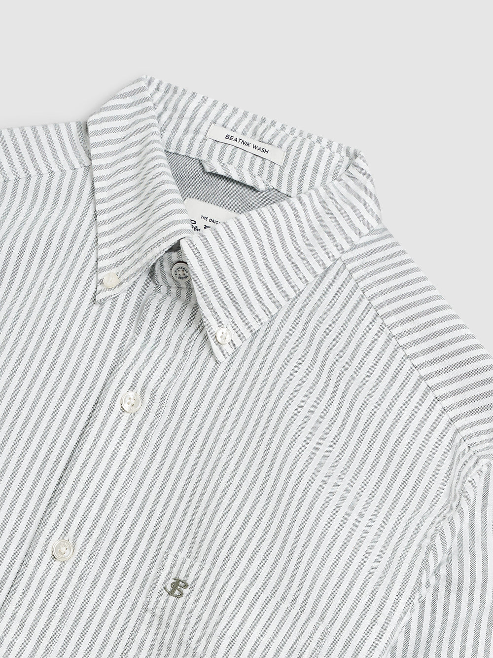 Ben Sherman Brighton Oxford Organic Stripe Green Bengal Stripe Shirts Green Stripes | 2307916-IC