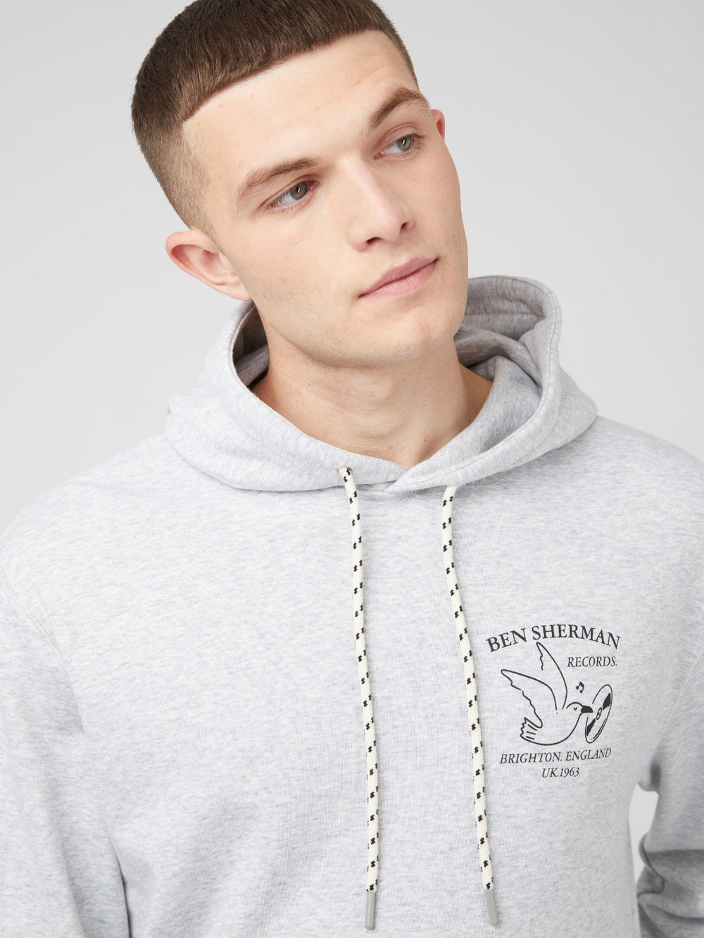 Ben Sherman Brighton Records Graphic Sweatshirts Grey | 5049283-ZH