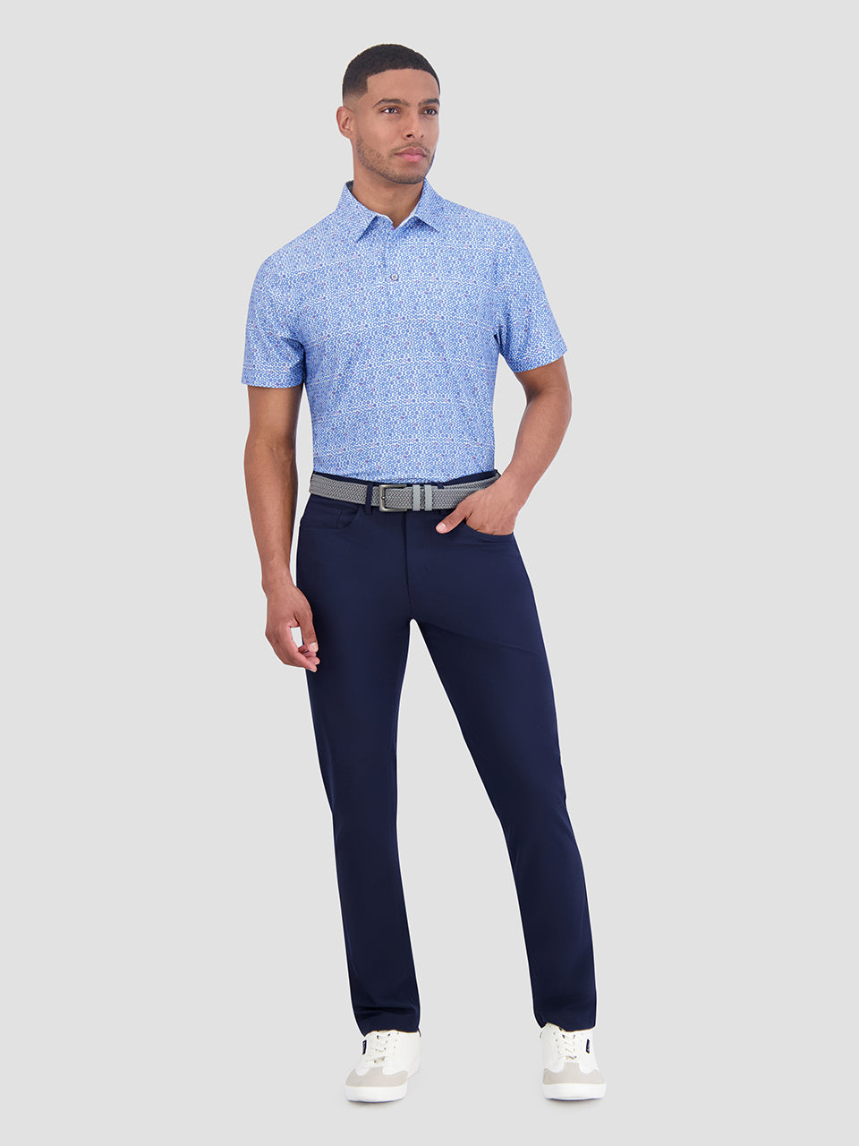 Ben Sherman Broken Record Tech Jersey Sports Fit Polo Shirts Blue | 6187439-JR