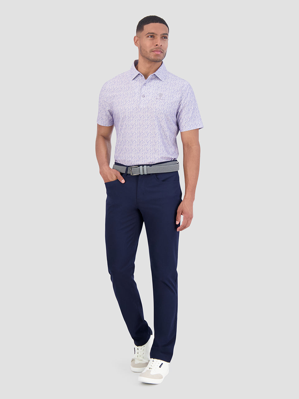 Ben Sherman Mini Guitar Tech Jersey Sports Fit Polo Shirts Purple | 4935078-SL