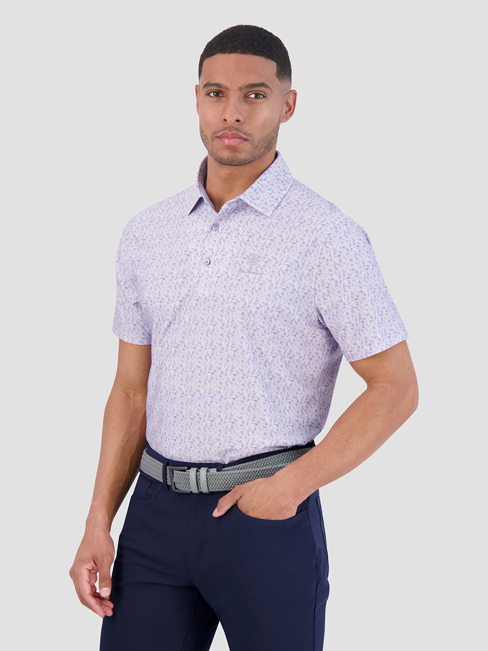 Ben Sherman Mini Guitar Tech Jersey Sports Fit Polo Shirts Purple | 4935078-SL