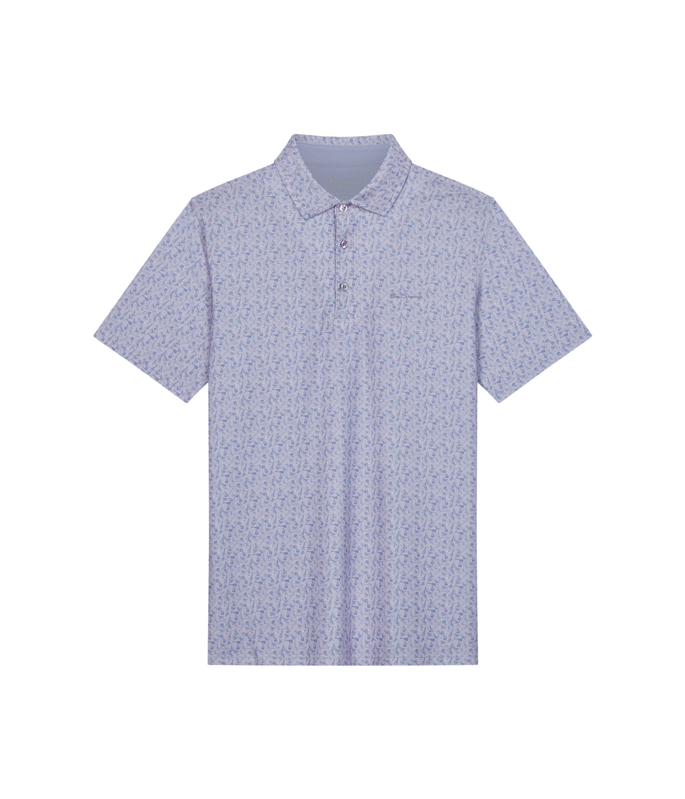 Ben Sherman Mini Guitar Tech Jersey Sports Fit Polo Shirts Purple | 4935078-SL