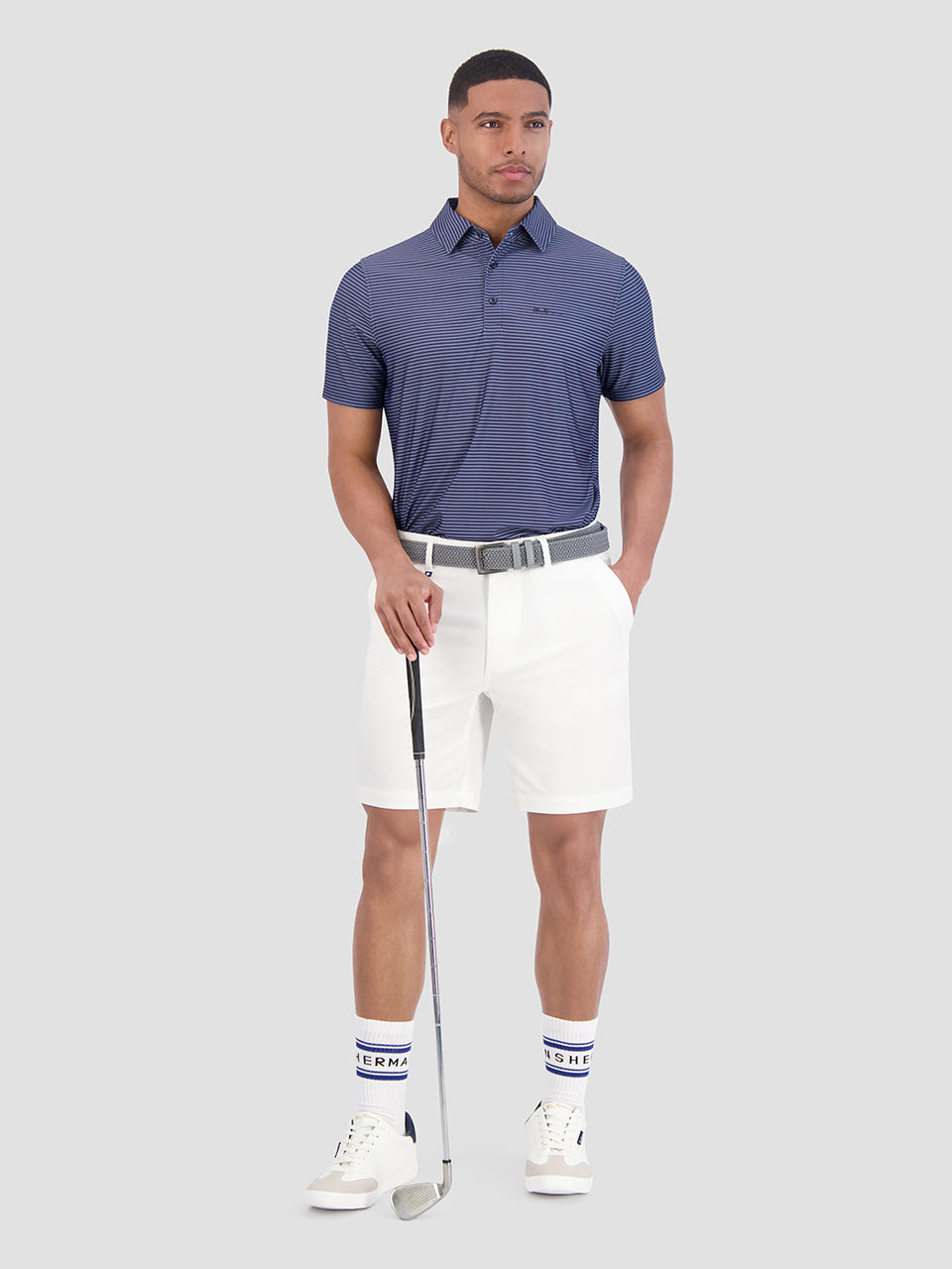 Ben Sherman Mini Stripes Tech Jersey Sports Fit Polo Shirts Navy | 2798510-BQ