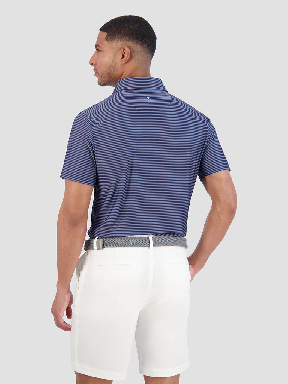 Ben Sherman Mini Stripes Tech Jersey Sports Fit Polo Shirts Navy | 2798510-BQ