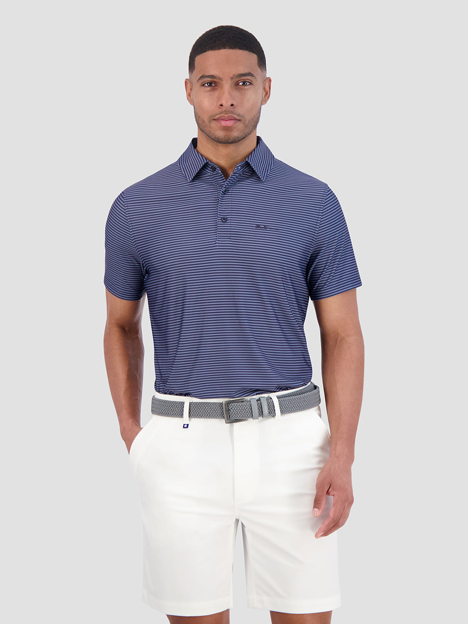 Ben Sherman Mini Stripes Tech Jersey Sports Fit Polo Shirts Navy | 2798510-BQ