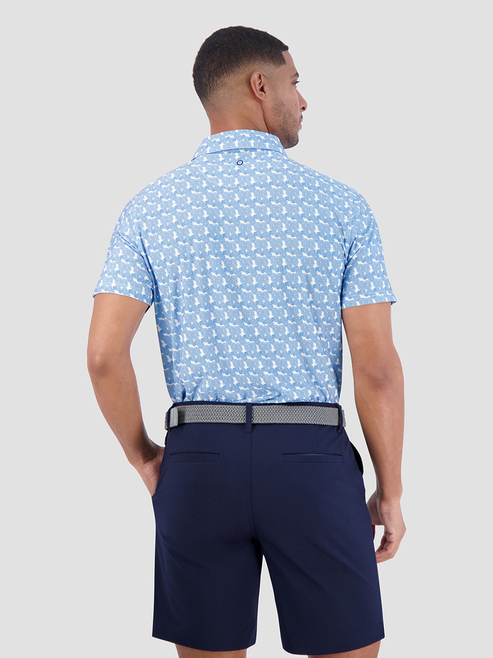 Ben Sherman Psychedelic Helmet Tech Jersey Sports Fit Polo Shirts Blue | 3560798-VD