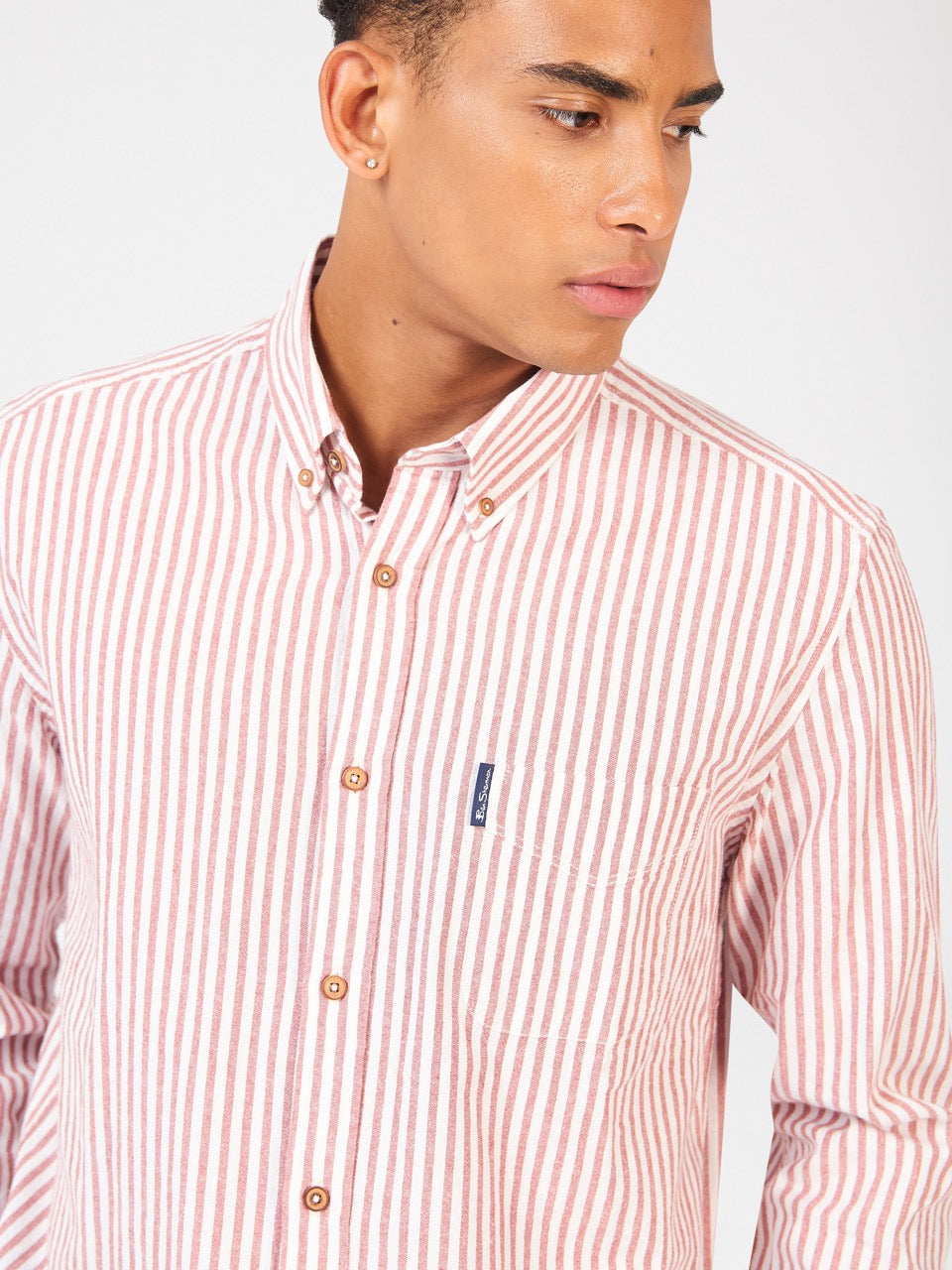 Ben Sherman Recycled Cotton Oxford Stripe Shirts Orange | 2467819-YQ