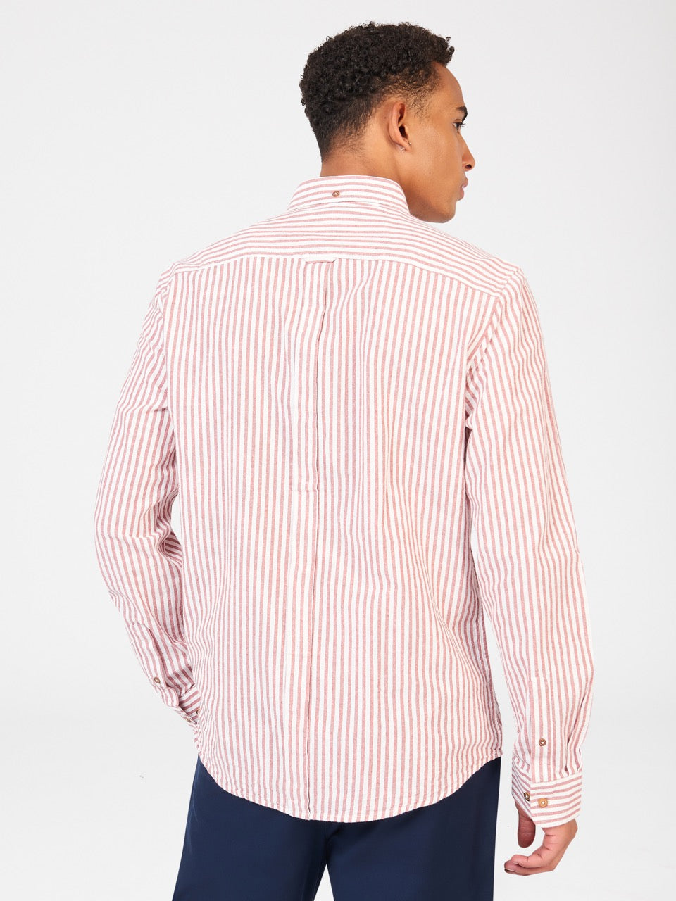 Ben Sherman Recycled Cotton Oxford Stripe Shirts Orange | 2467819-YQ