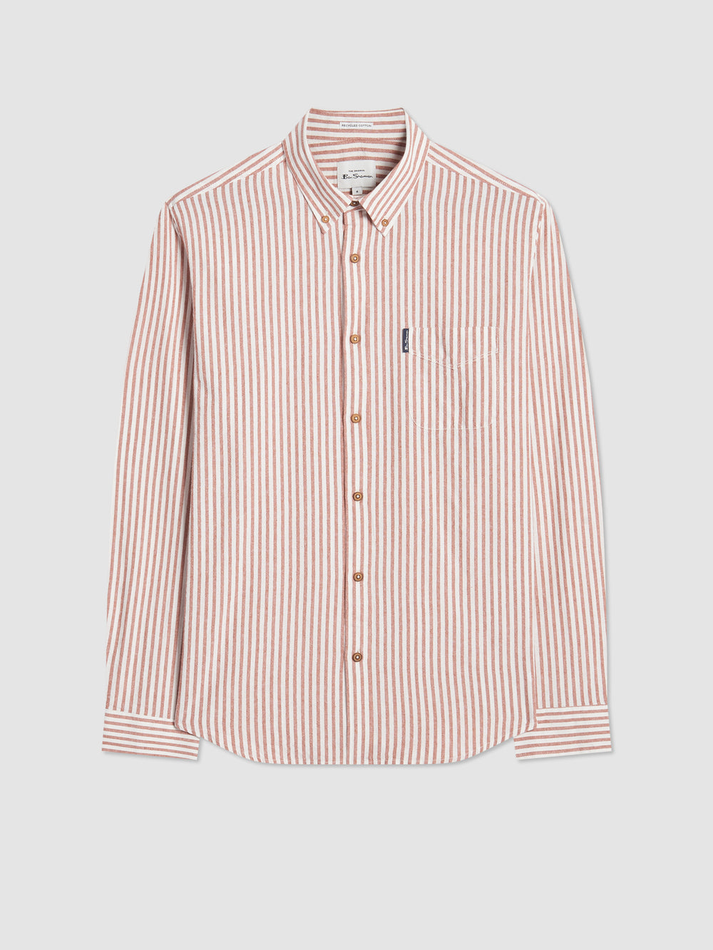Ben Sherman Recycled Cotton Oxford Stripe Shirts Orange | 2467819-YQ