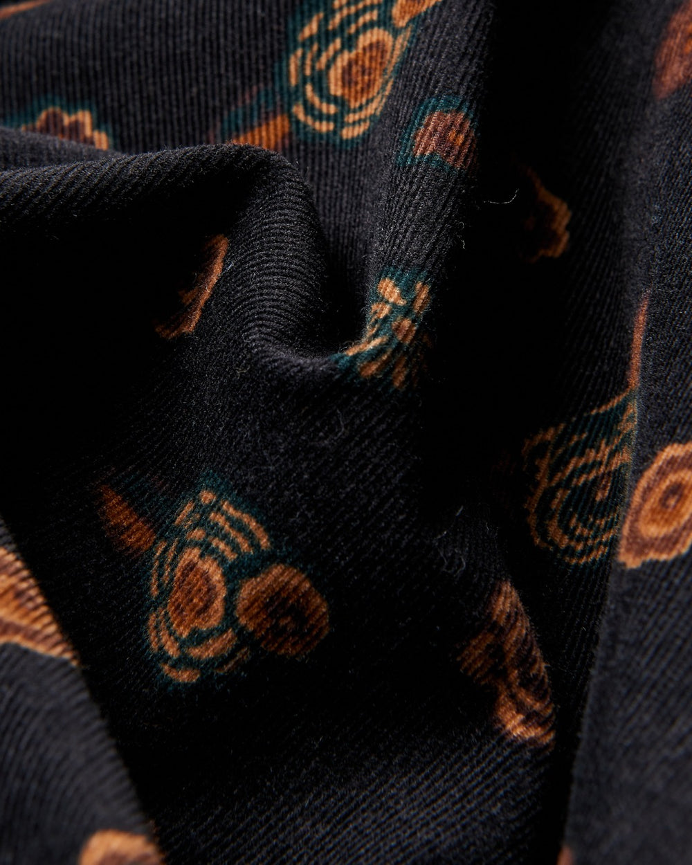 Ben Sherman Retro Floral Print Corduroy Shirts Black | 5972186-QB