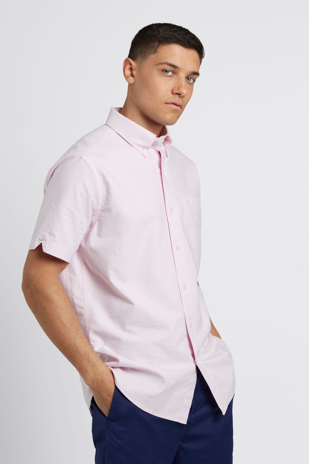 Ben Sherman Short Sleeve Brighton Oxford Organic Shirts Pink | 1835764-WN