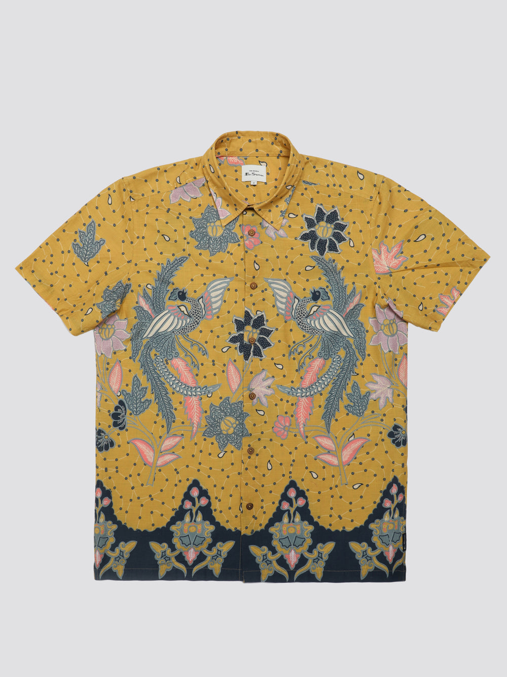 Ben Sherman Signature Abstract Botanical Print Shirts Yellow | 1825937-DJ