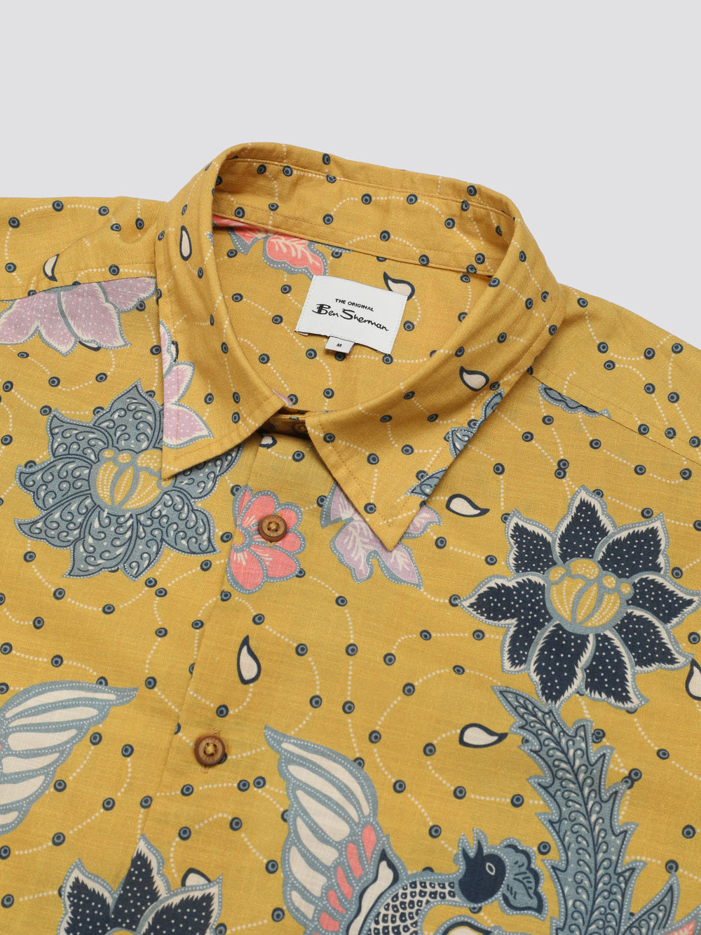 Ben Sherman Signature Abstract Botanical Print Shirts Yellow | 1825937-DJ