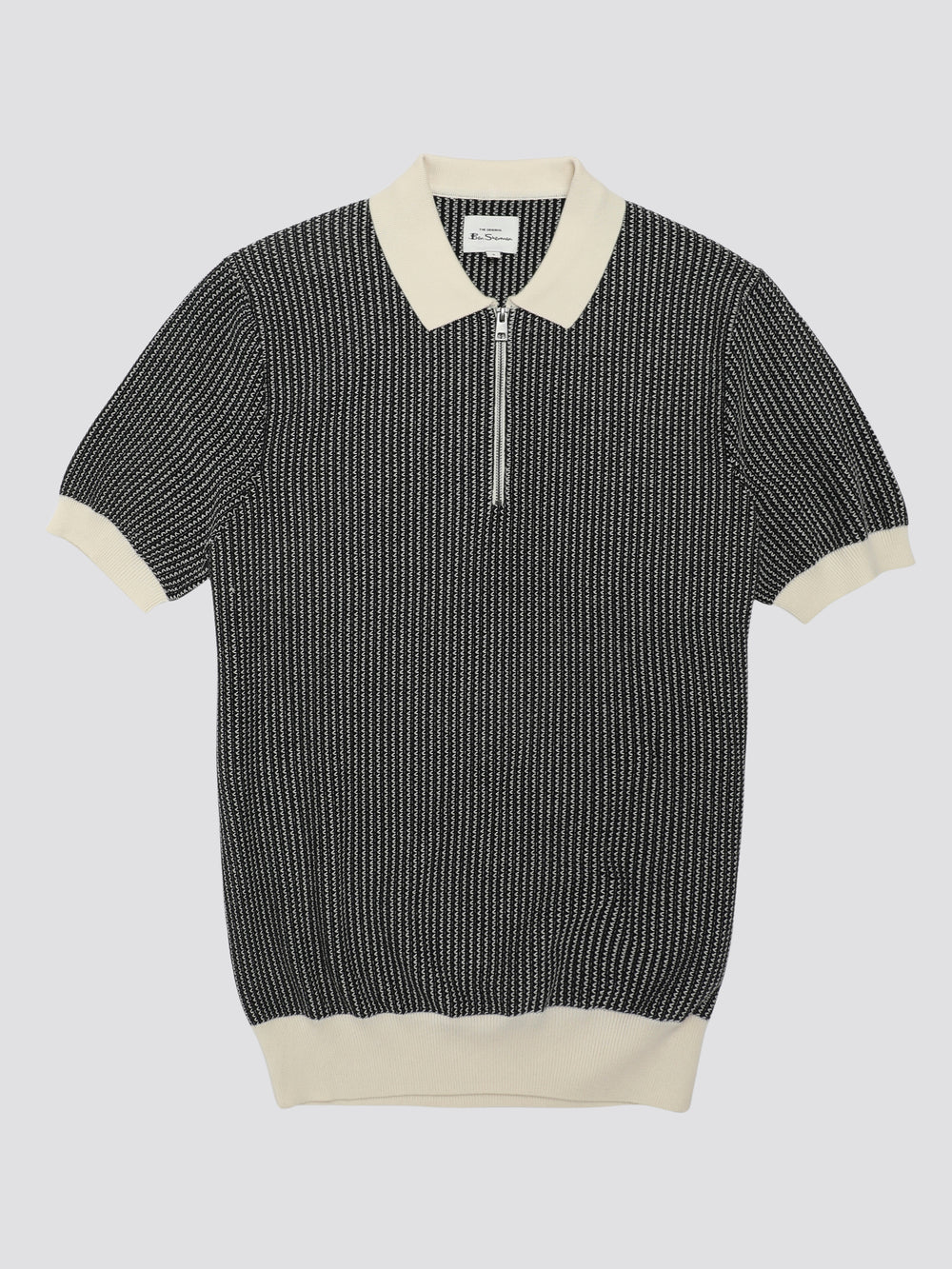 Ben Sherman Signature Bicolor Zip Neck Polo Knitwear White | 3816524-GN
