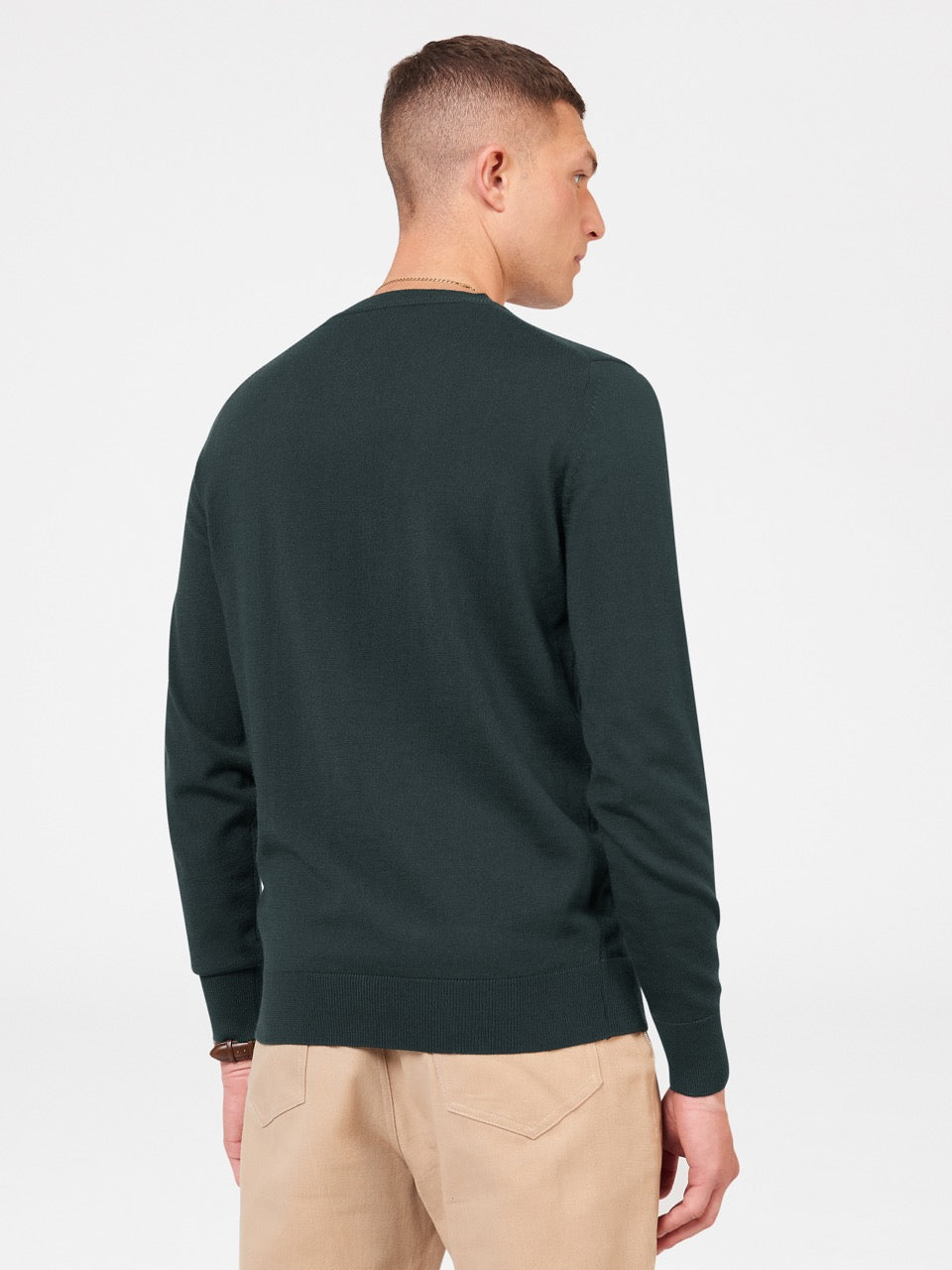 Ben Sherman Signature Merino Crewneck Knitwear Dark Green | 8635094-DE