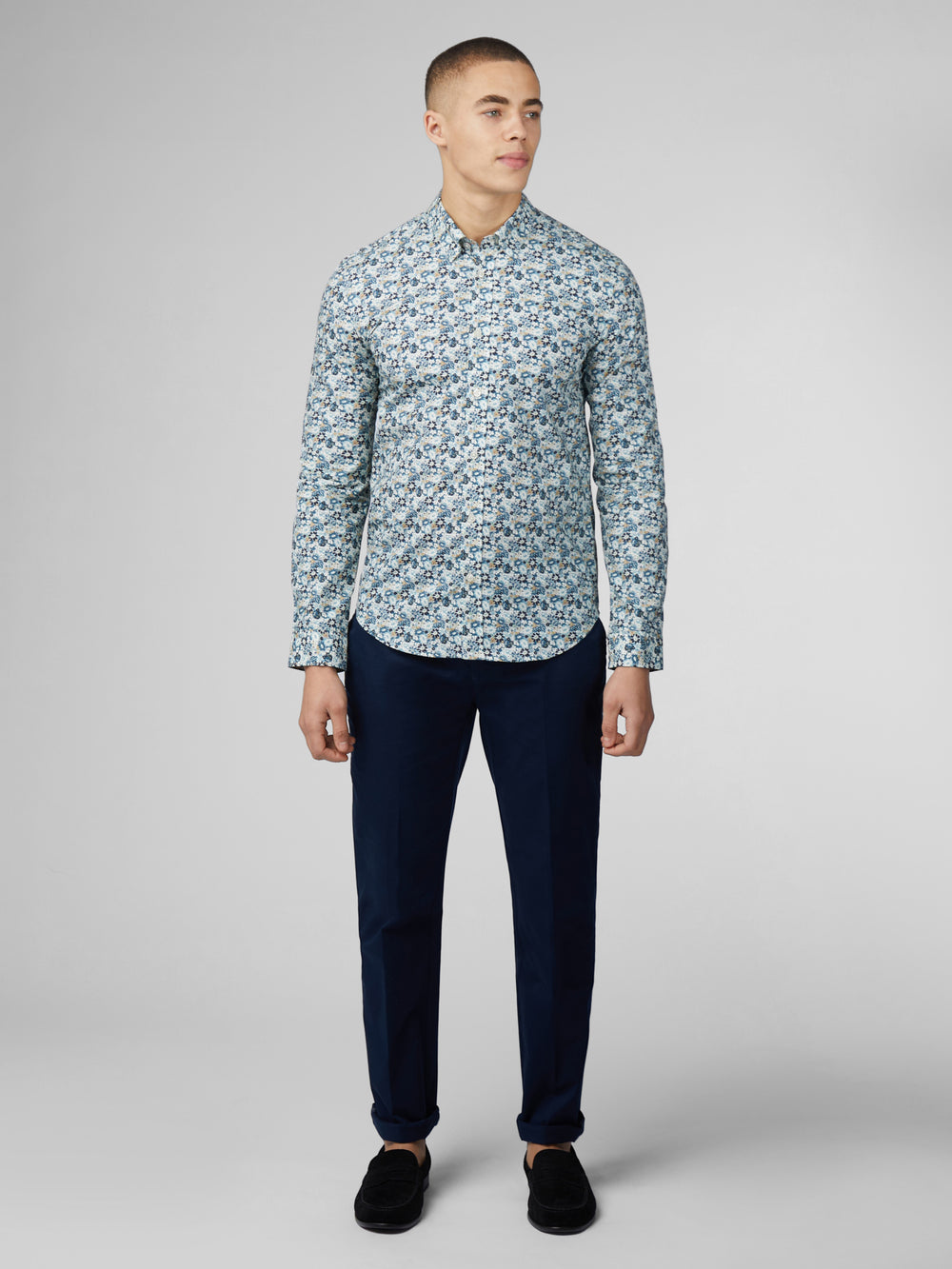 Ben Sherman Signature Multicolor Floral Shirts Blue | 2305817-DH