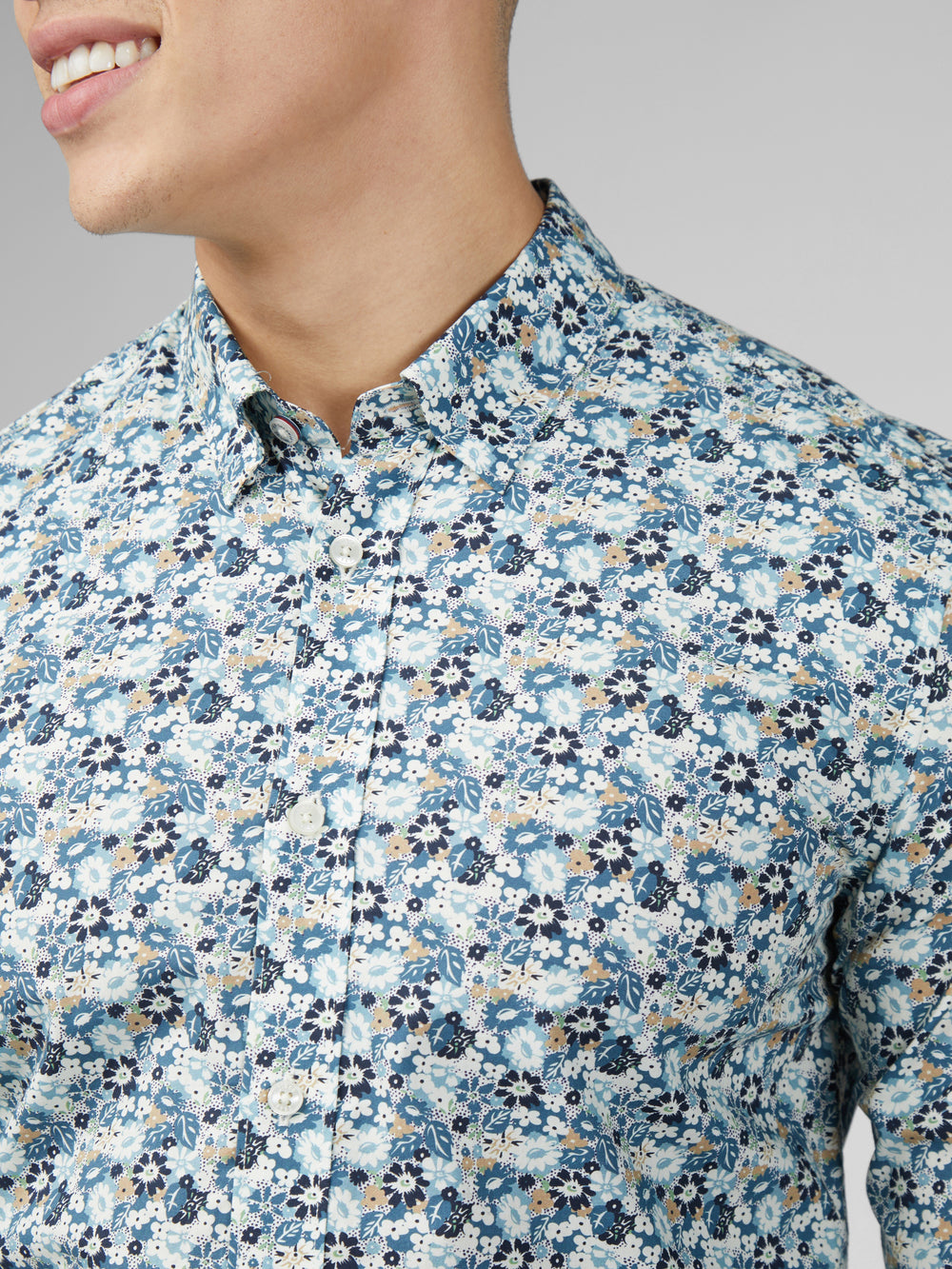 Ben Sherman Signature Multicolor Floral Shirts Blue | 2305817-DH