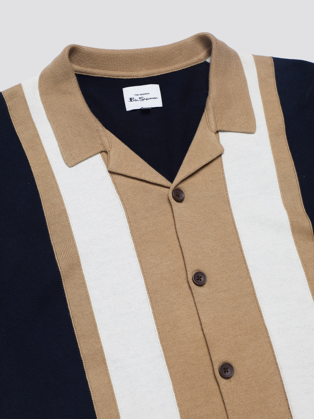 Ben Sherman Signature Resort Neck Button Through Polo Knitwear Navy | 7218465-XW