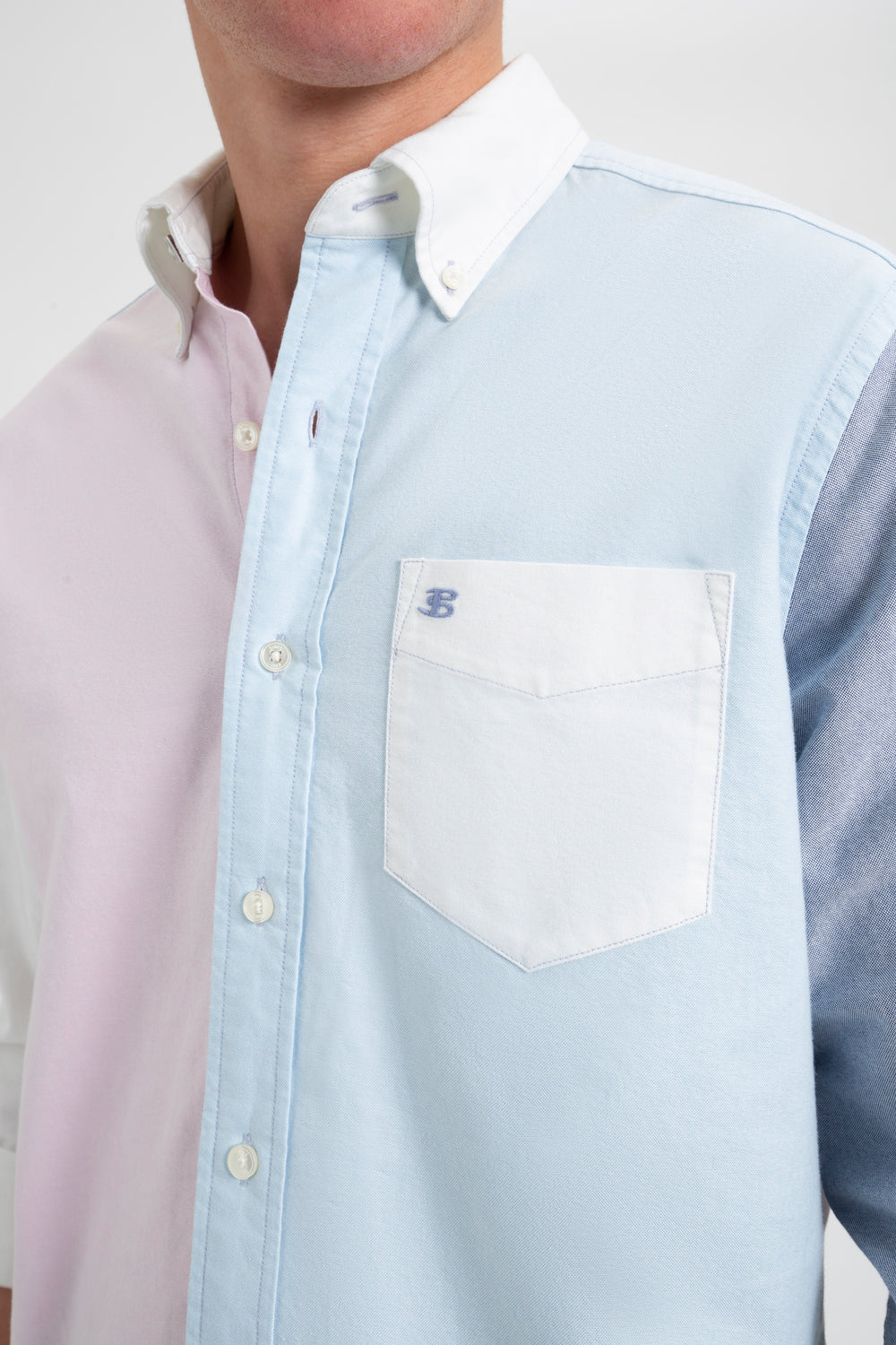 Ben Sherman Varsity Oxford Color Blocked Organic Shirts Pink | 8204179-SU