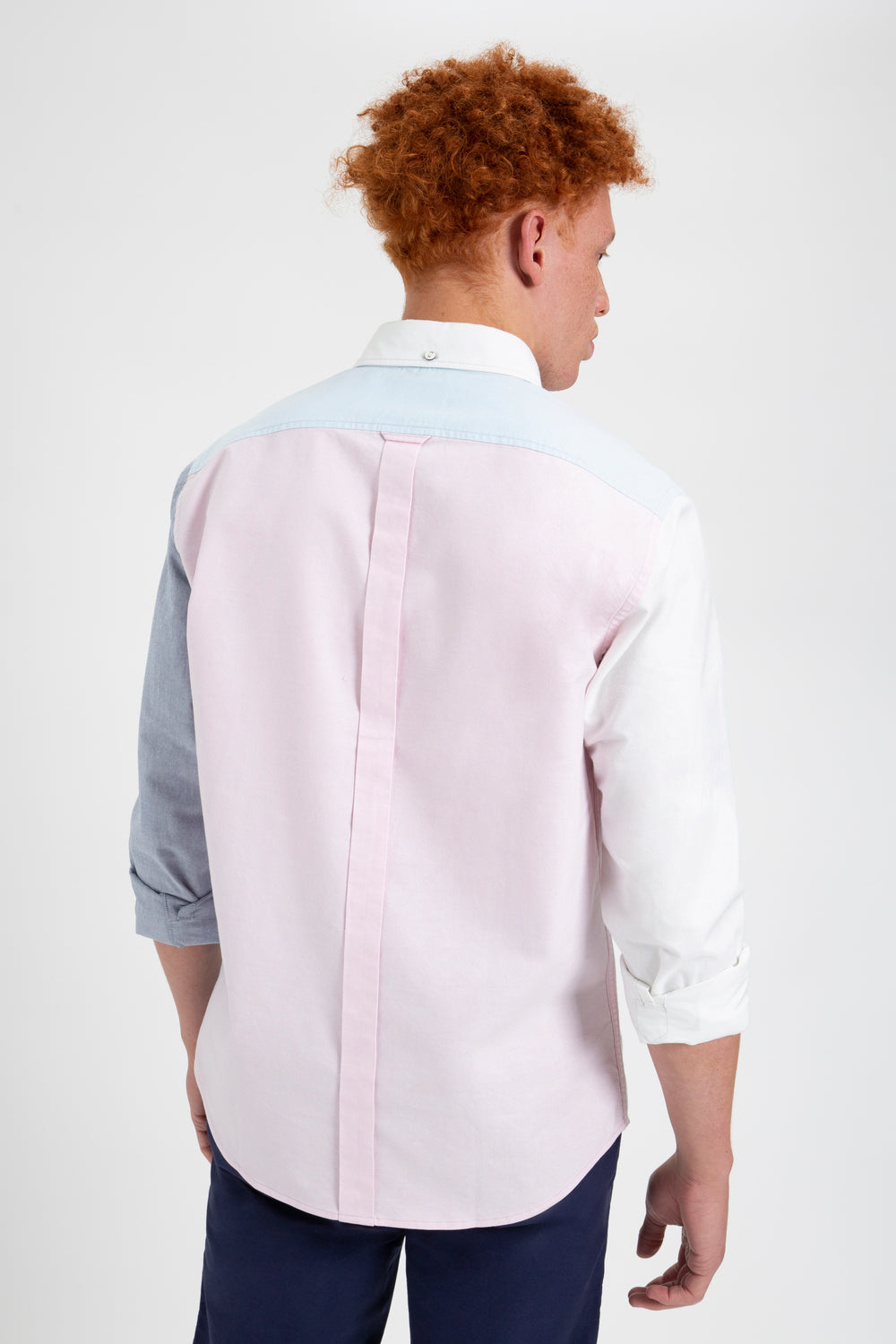 Ben Sherman Varsity Oxford Color Blocked Organic Shirts Pink | 8204179-SU